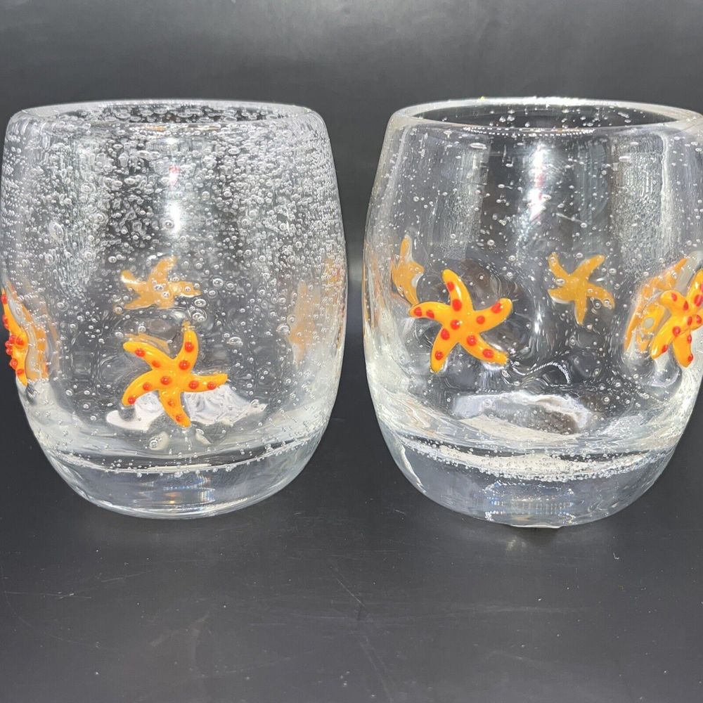 NEW Yankee Candle Starfish Bubble Glass Votive Cups